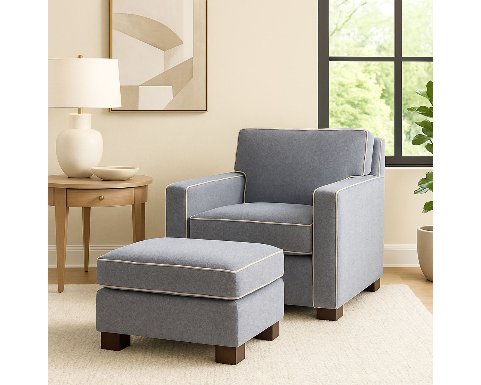 Arcadia 81" Sofa (+69 fabrics) - Arcadia Chair and Ottoman