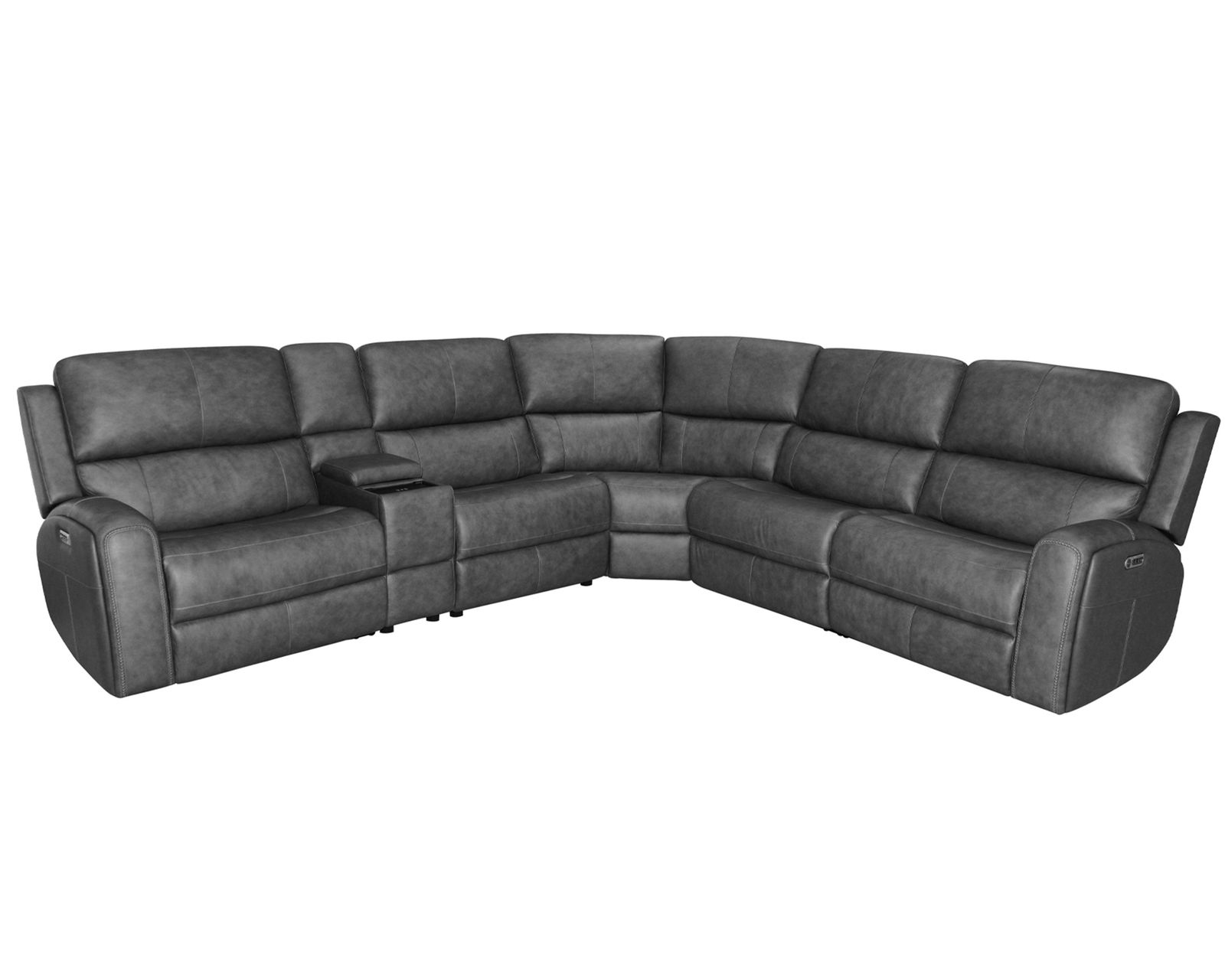 Linden 1043 Triple Power Zero Gravity Reclining Sectional (2 colors) in stock - Layout A: Six Piece Reclining Sectional 121" x 108"