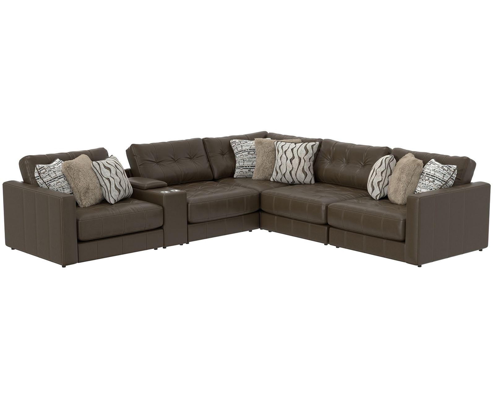 Siena Modular Top Grain Leather Sectional (includes pillows) - Siena Modular Top Grain Leather Sectional (includes pillows)