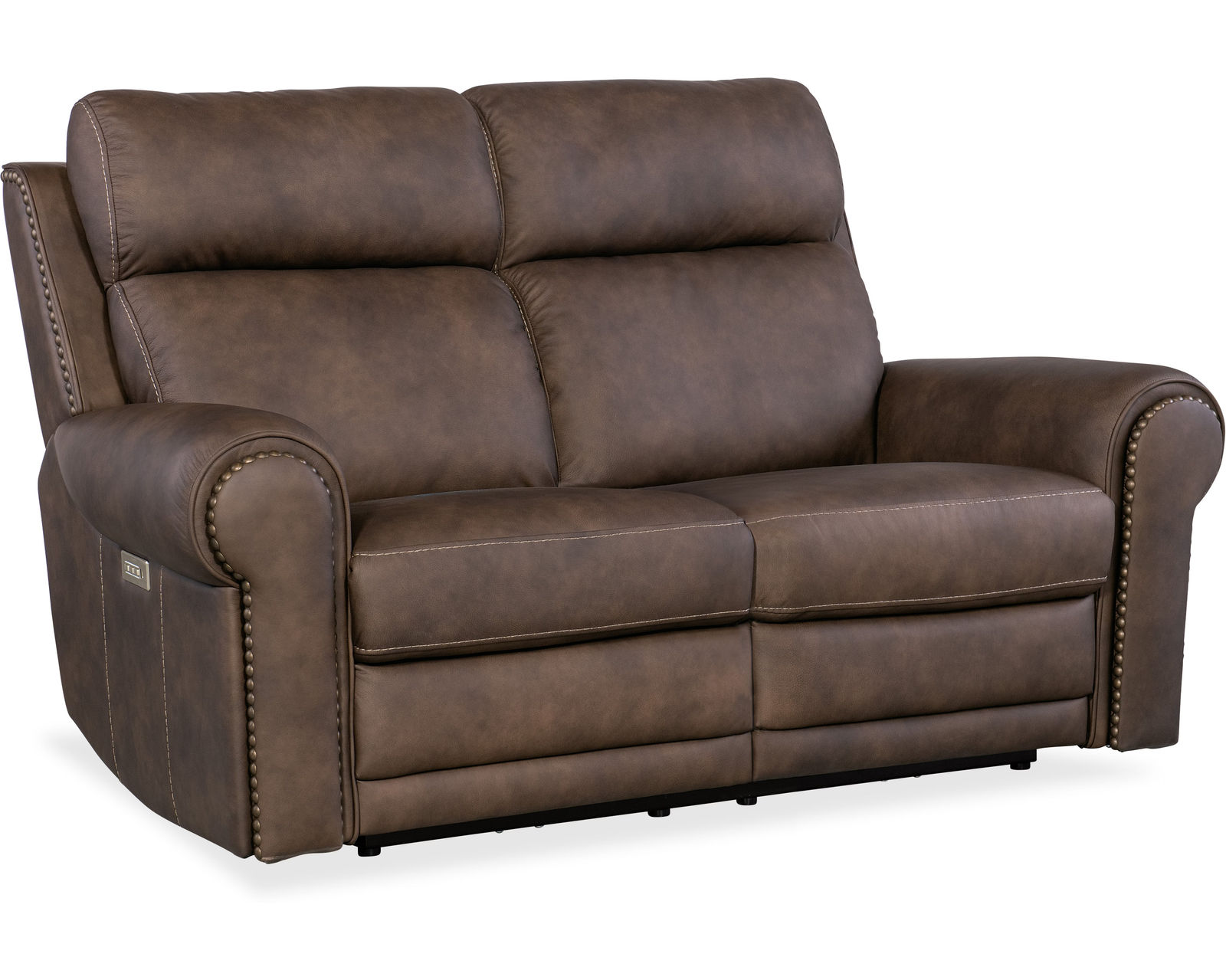 Duncan Triple Power Recliner Brown (In stock) - Duncan Power Loveseat with Power Headrest & Lumbar