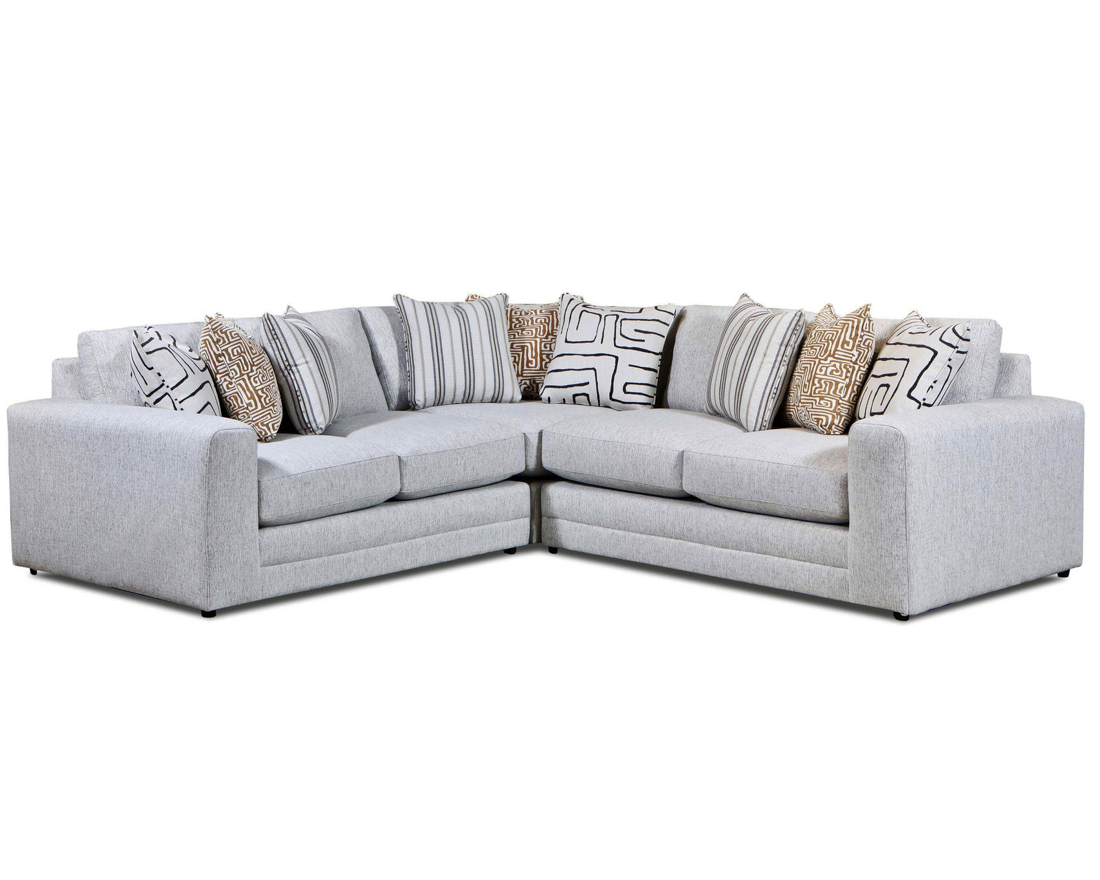  Durango Pewter Three Piece Sectional (includes pillows) - performance fabric - 107" x 107"