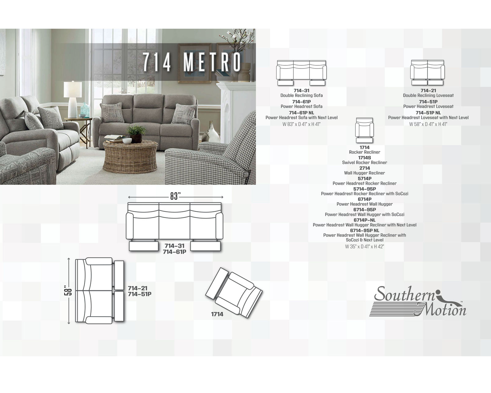Metro Zero Gravity 83" Power Reclining Sofa (+150 fabrics and leathers) - Metro Pieces Available