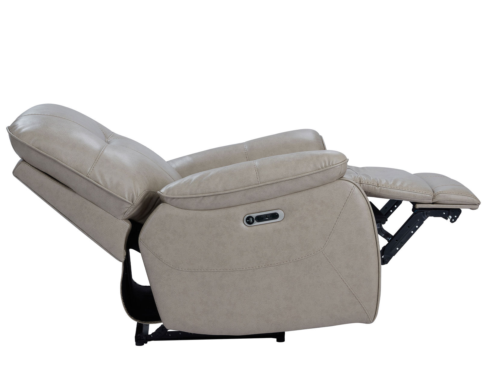 Axel Power Headrest Power Reclining Sectional in Parchment (In stock) - Axel Power Recliner
