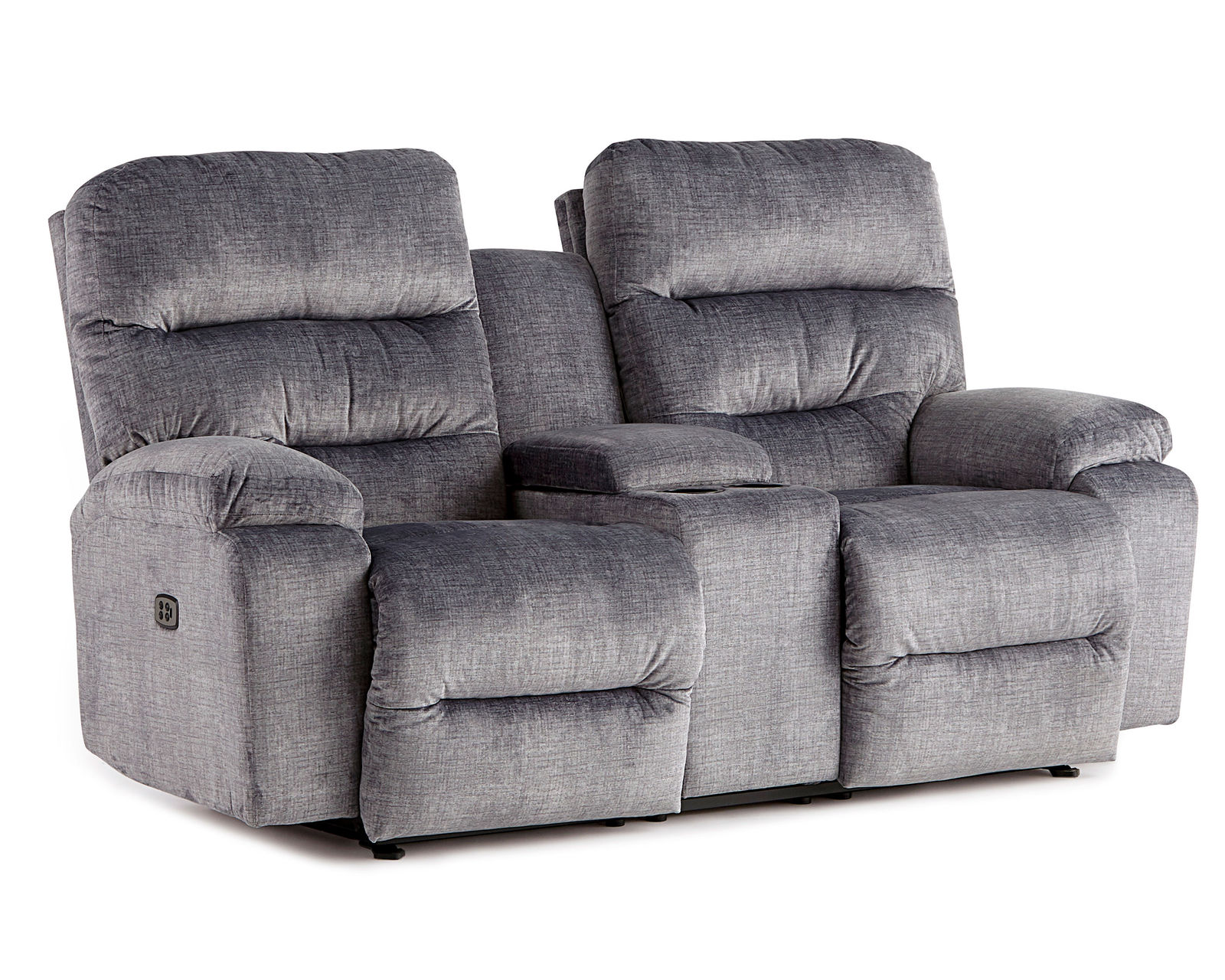 Ryson Double Reclining Console Loveseat (+100 fabrics) - Ryson Console Reclining Loveseat - Rocking Reclining Console Loveseat Available
