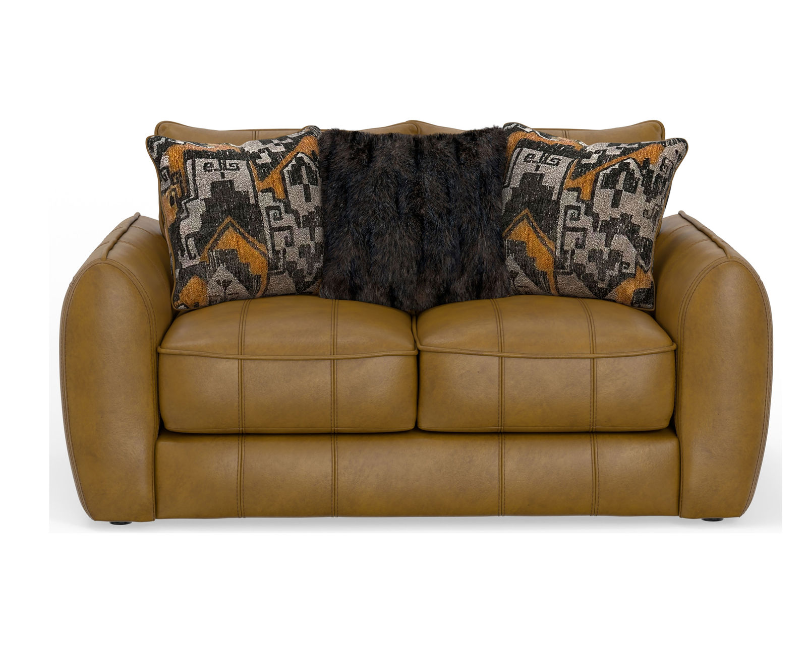 Corvara 91" Top Grain Leather Sofa (includes fabric pillows) - Corvara Loveseat