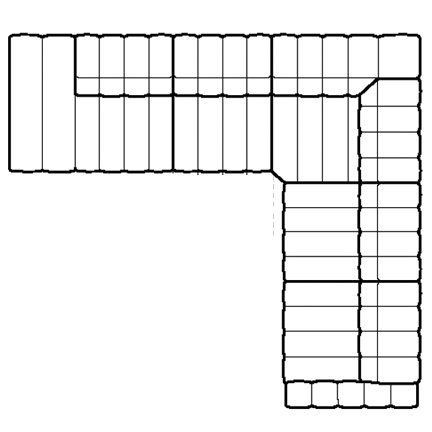 Layout F: Five Piece Sectional 128" x 117"