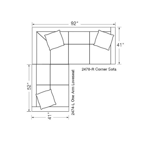Two Piece Sectional ( 93" x 92")