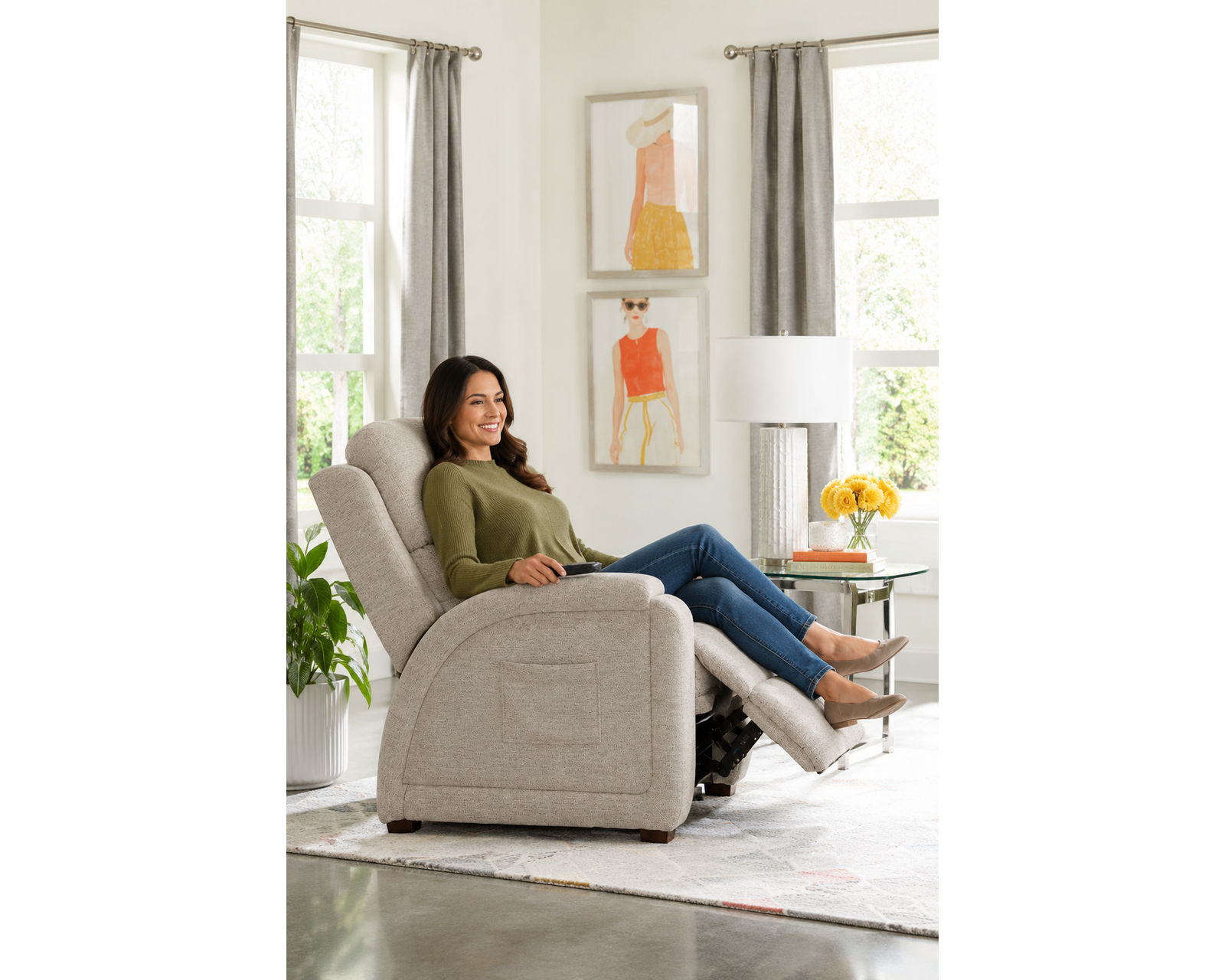 Nirvana Power Headrest Power Lay Flat Recliner with Lumbar, Dual Motor & Zero Gravity Advanced Wellness Comfort Therapeutic Massage & Nanobionic Performance Fabric (2 colors) - Serious Comfort for Serious Relaxation.