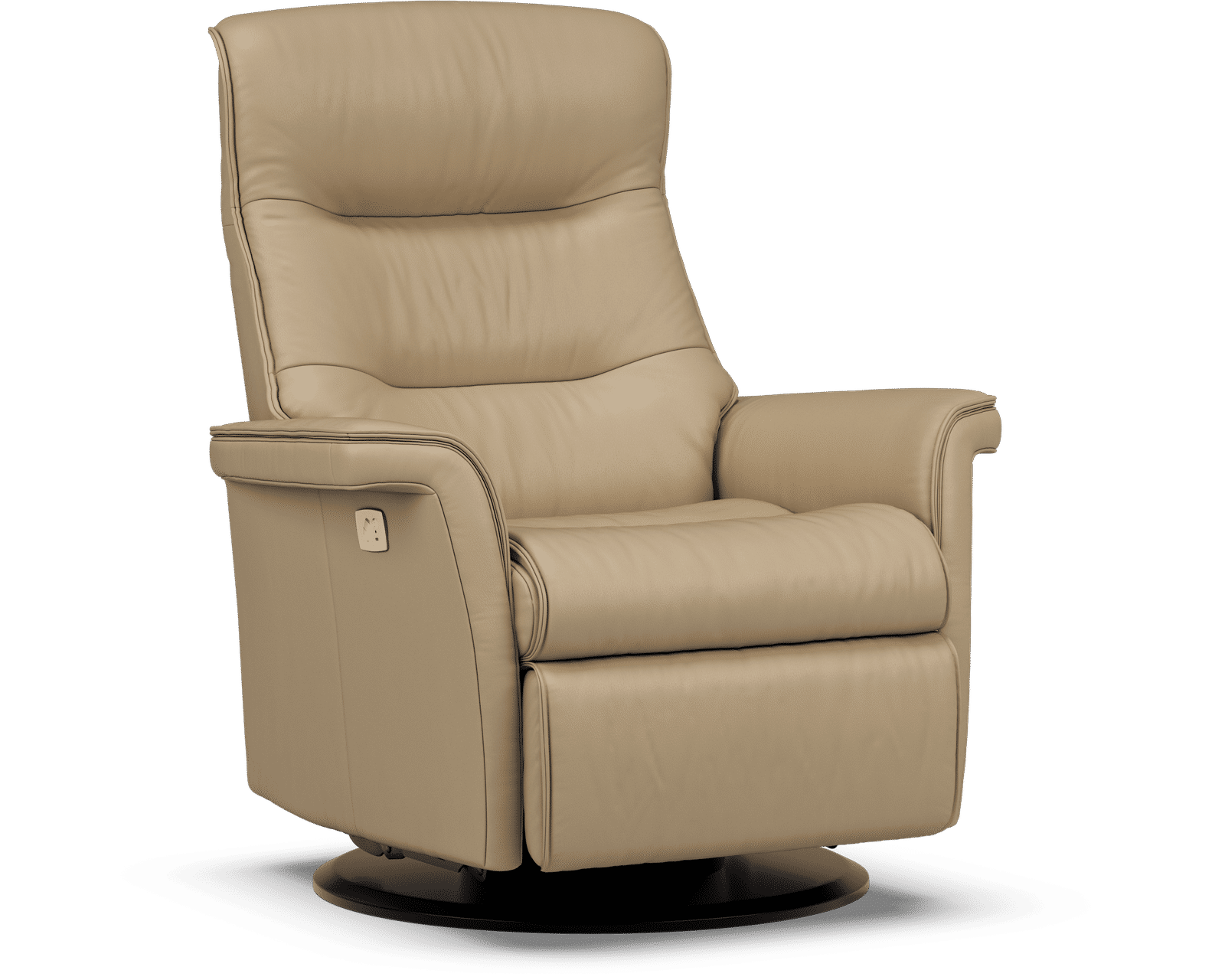Chelsea Swivel Glider Relaxer Recliner Beige (Scandinavian Comfort That Moves With You) In stock
