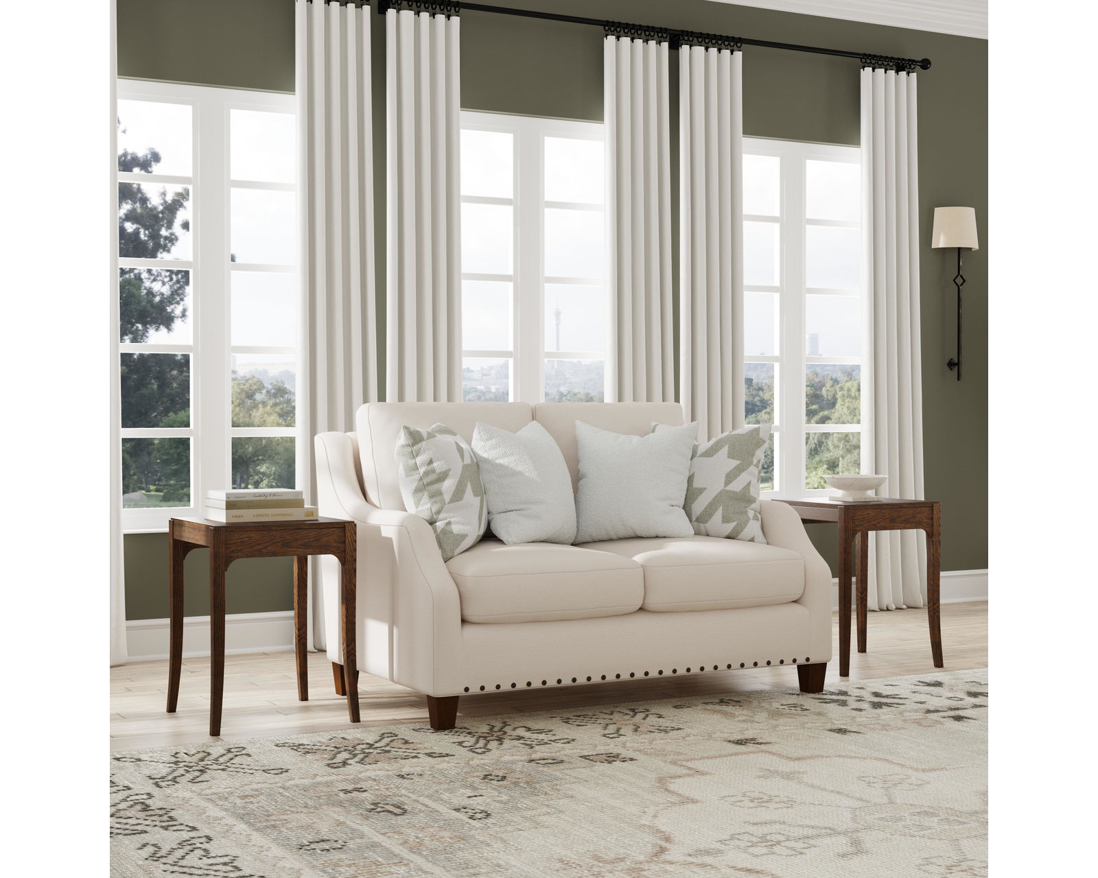 Gianna 7824 Sofa (86") +100 fabrics) - Gianna Nail Head Loveseat