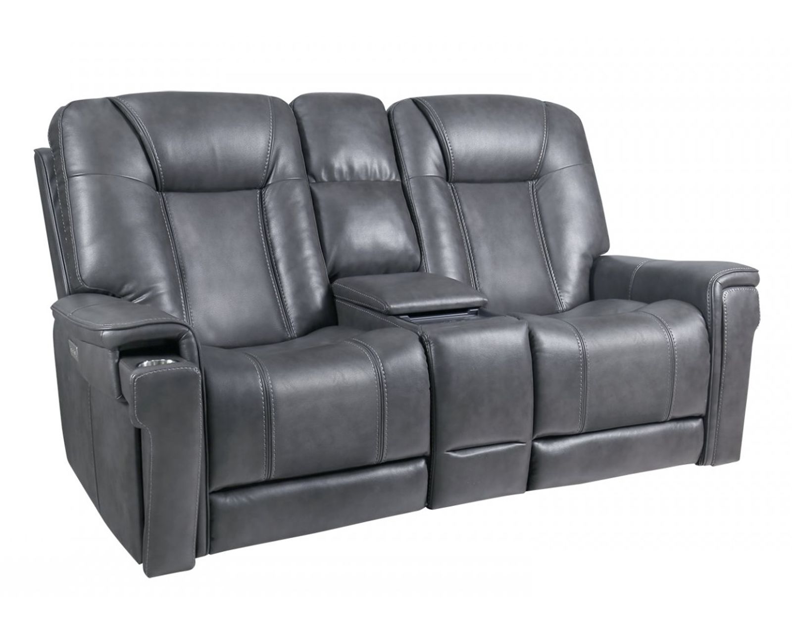  Sanibel 88" Sofa w/Power Recline, Power Head Rests & Power Lumbar (Lay Flat) Dove Leather (In stock) - Also available in leather color Storm