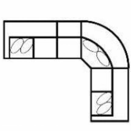 Layout I: Four Piece Sectional 133" x 107"