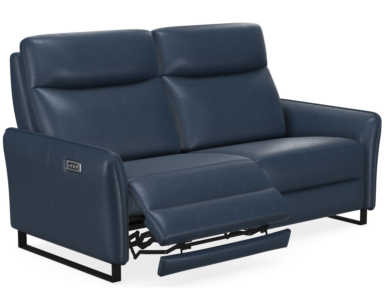 Flora Dual Power Reclining Sofa — Available in Standard & Wide Cushions, 140+ Leather Options, and 75", 80", or 107" Widths - Flora 75" Power Headrest Power Reclining Sofa (Wide Seat, 2 Cushions)
