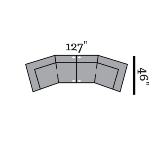Layout O: Two Piece Sectional 127" x 46"