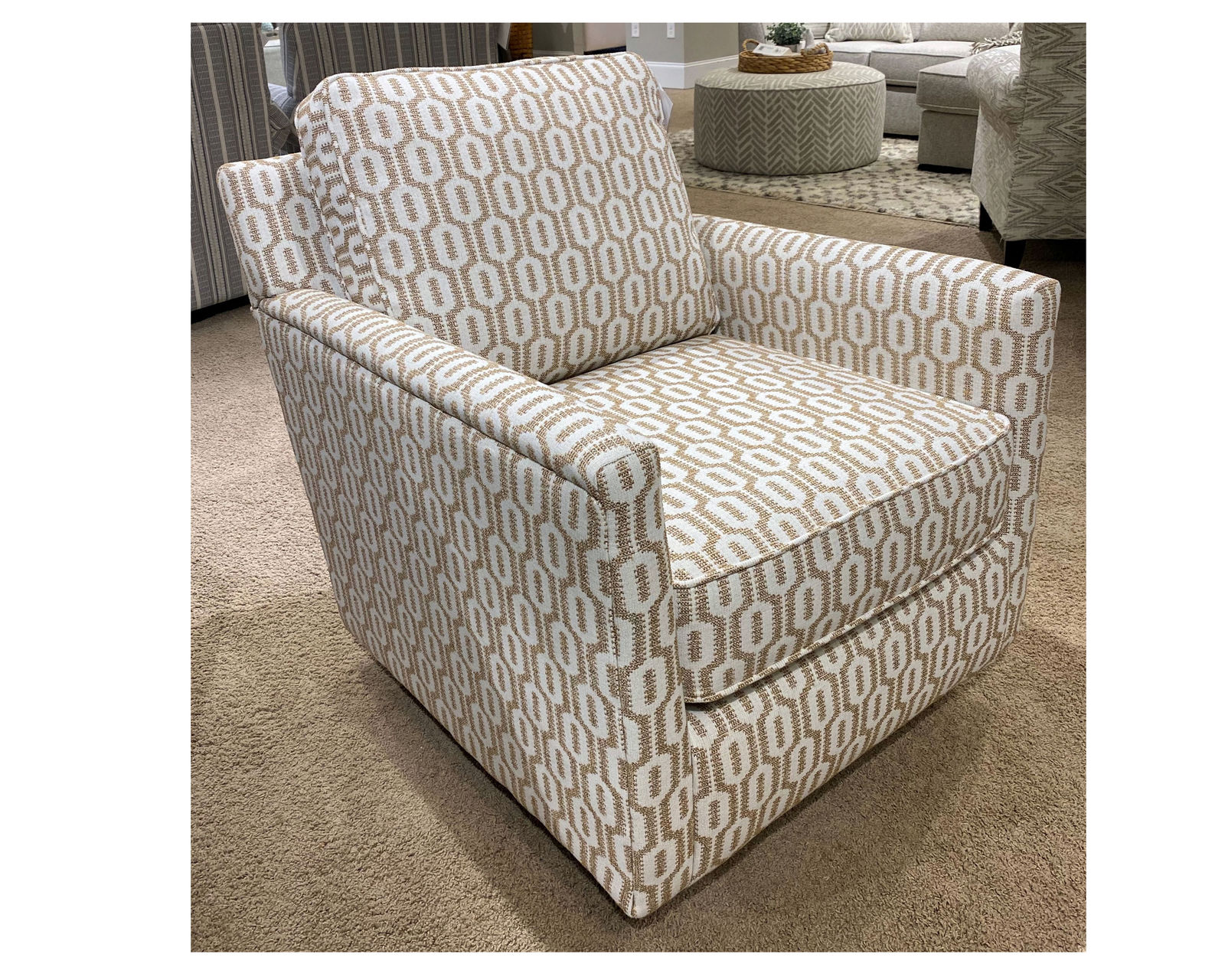 Palm Beach Iron 94" Sofa (Includes Pillows) - Otto Ochre Swivel Glider