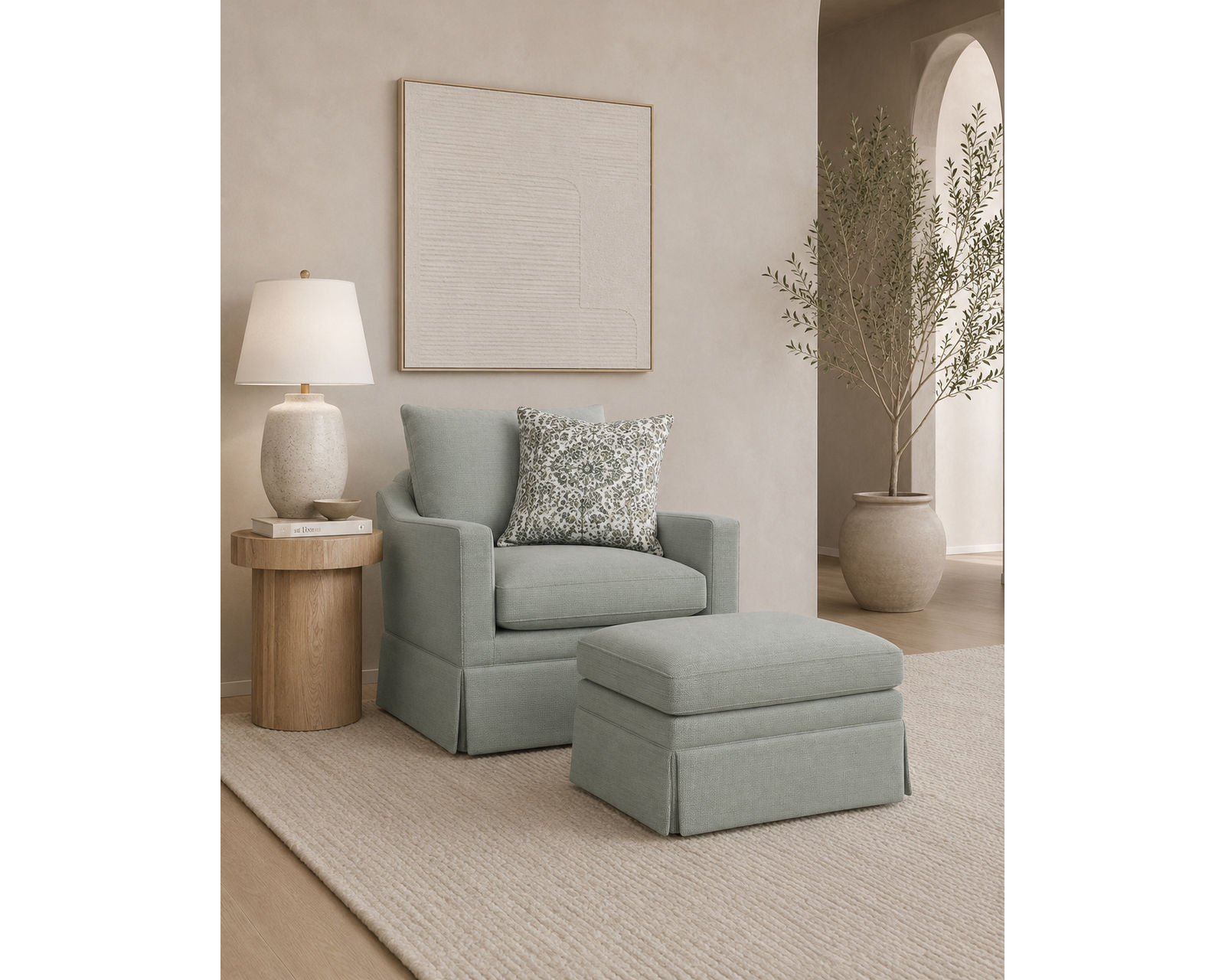 Eleanora 7572 Skirted Accent Chair (+100 fabrics)