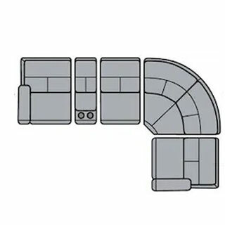 Layout E: Five Piece Reclining Sectional 136" x 91" (2 Recliners)