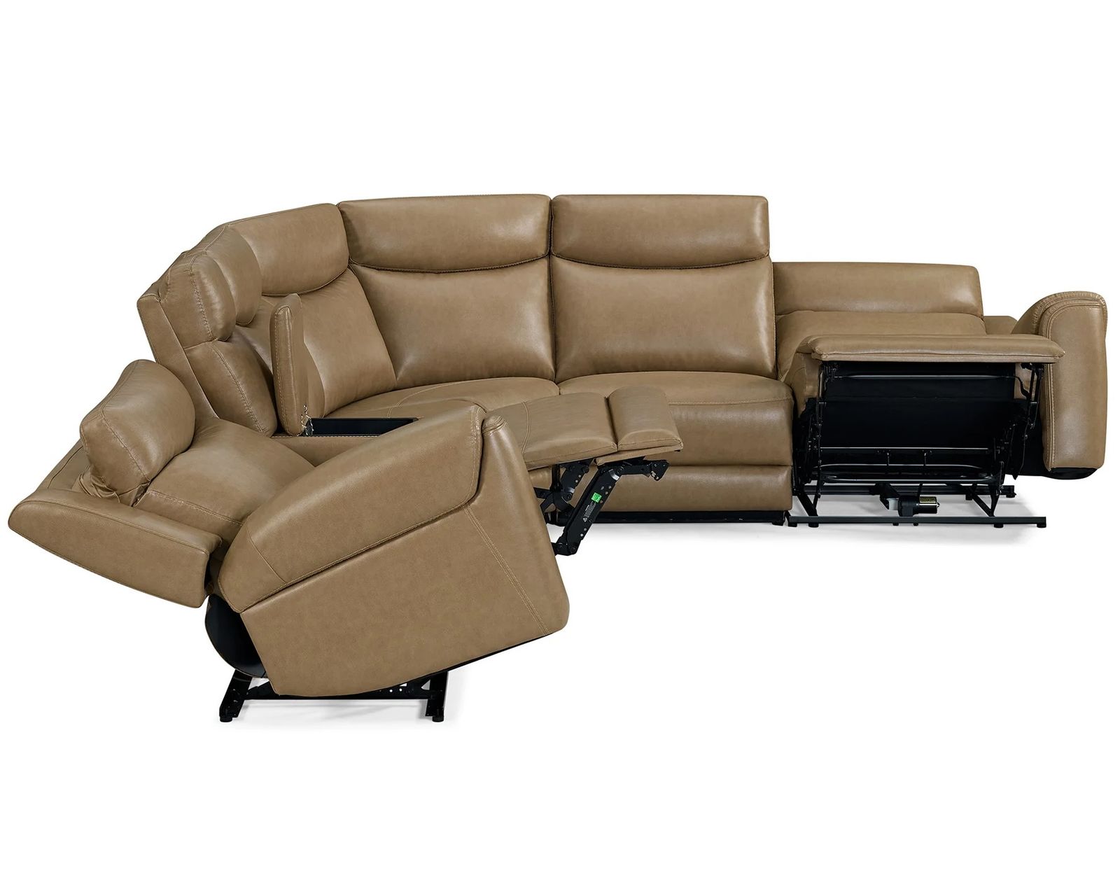 Momentum Power Headrest Power Reclining Zero Gravity Sectional w/ Heat and Massage and Sound (In stock - Fast Shipping) - Layout A: Six Piece Reclining Sectional 134" x 121"