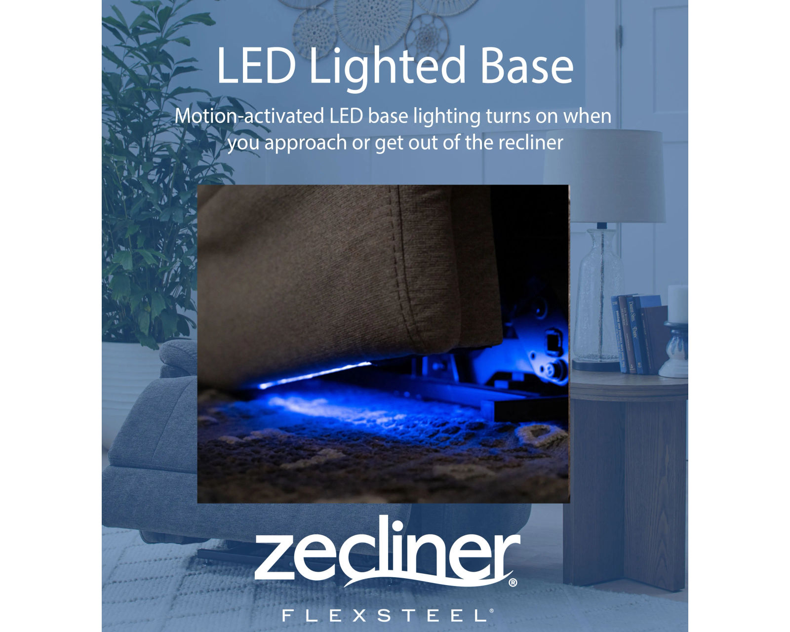 Zofa Zecliner LIFT Power Sleep Modular Sectional with Power Headrest, Lumbar, Heat, & Massage - LED Lighted Base on All Recliner