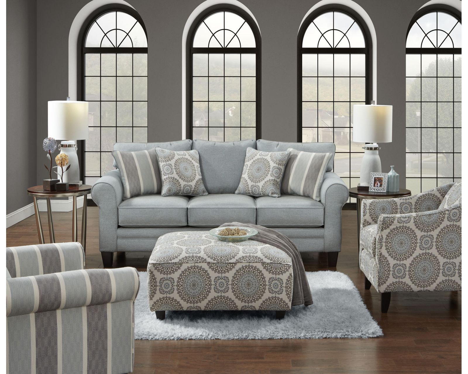 Grande Mist 88" Sofa - 1140 (includes pillows) Performance fabric (In stock) - Everything in this room is available and on sale