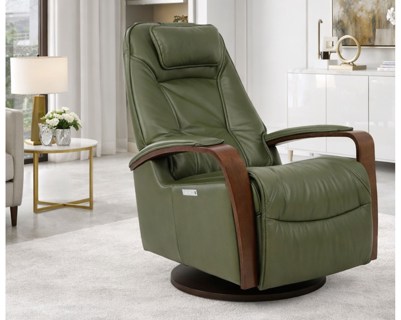 Helsinki Power Swivel Glider Rocker Recliner Olive (In stock - Fast shipping)