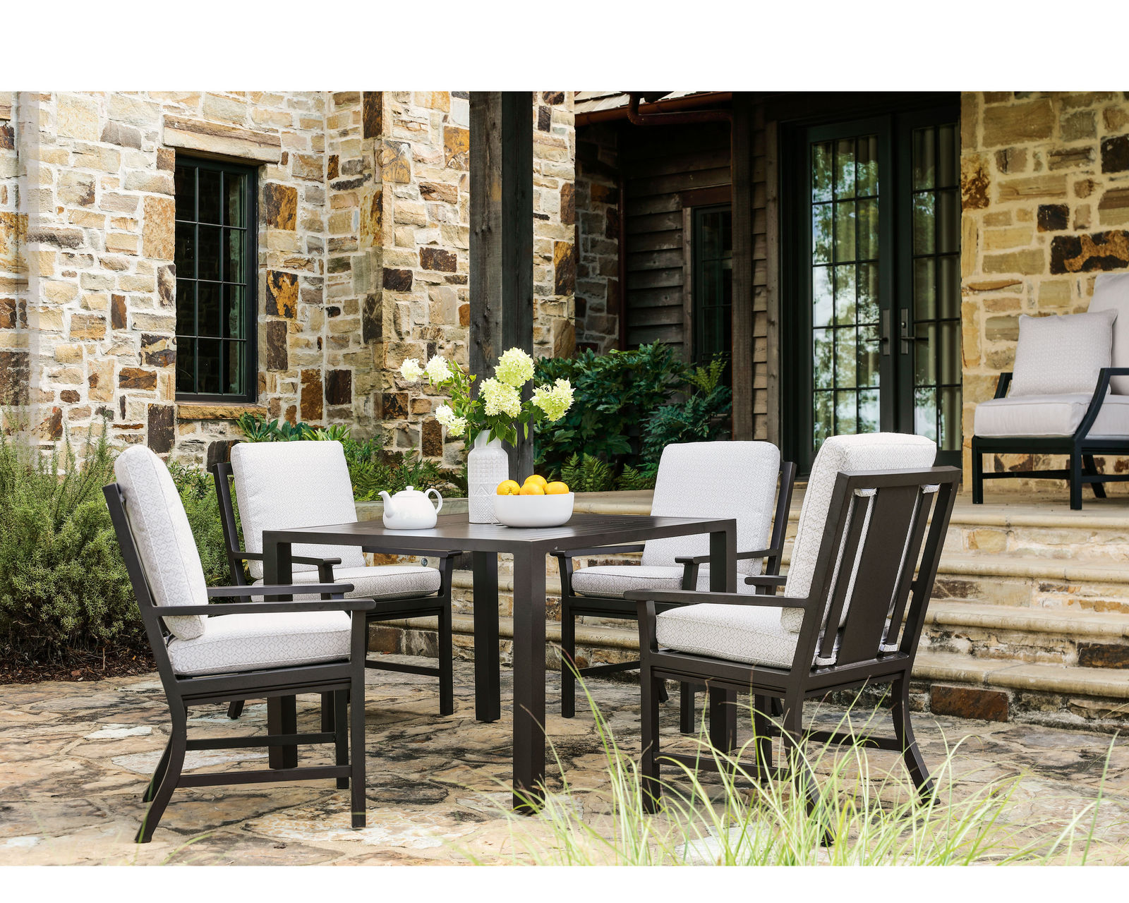 Montana Dining Outdoor Arm Chair (110 fabrics - 8 metal finishes) - Montana Dining Outdoor Arm Chair