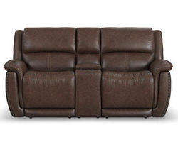 Beau 1011 Power Headrest Power Reclining Console Loveseat (Chocolate faux leather fabric) in stock