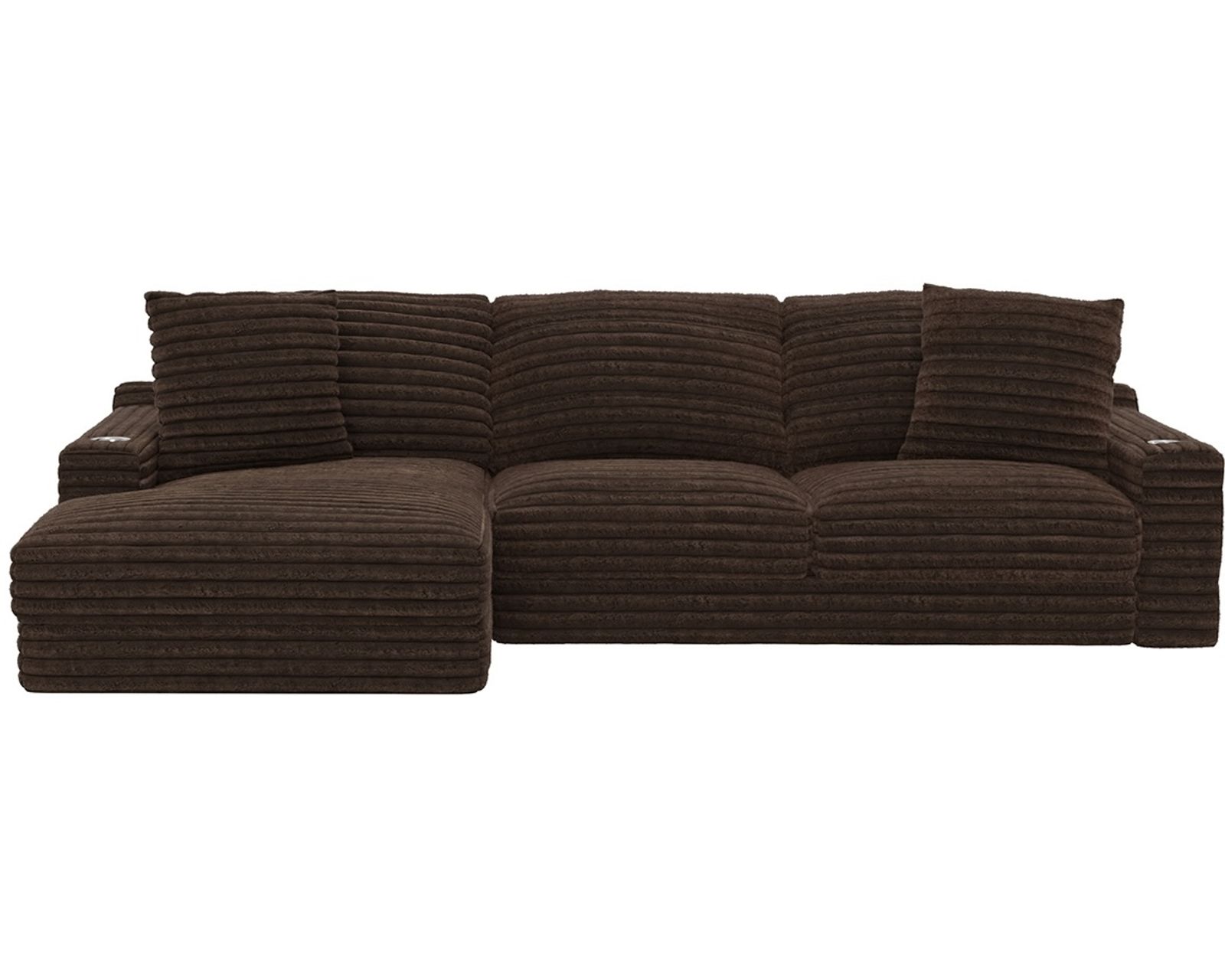 Comfrey 123" Sofa Chaise Sectional (3 colors) includes pillows - Layout B: Two Piece Sofa Sectional 67" x 123" 