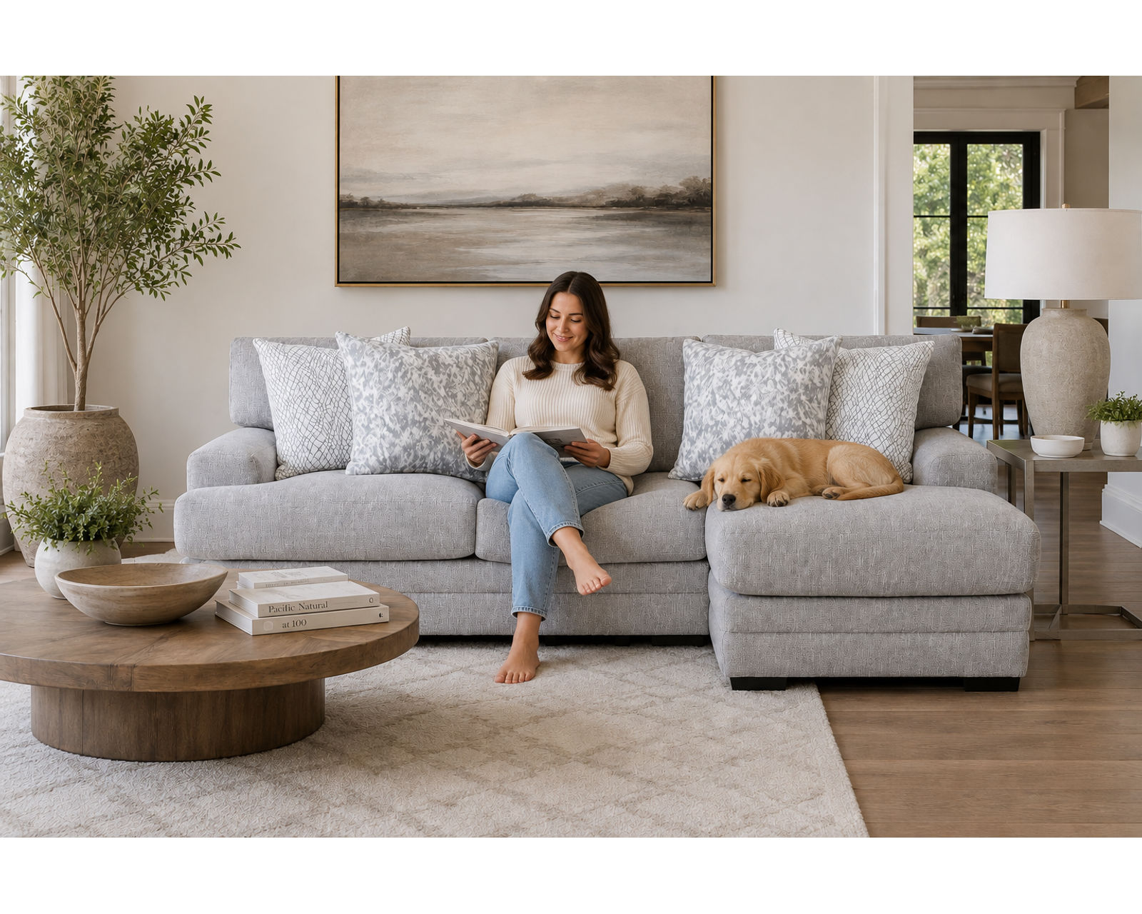 Sterling 99" Sofa with Reversible Chaise (Light, Luxurious Comfort with a Chaise That Goes Either Way) - The Designer Look—Without the Designer Budget.