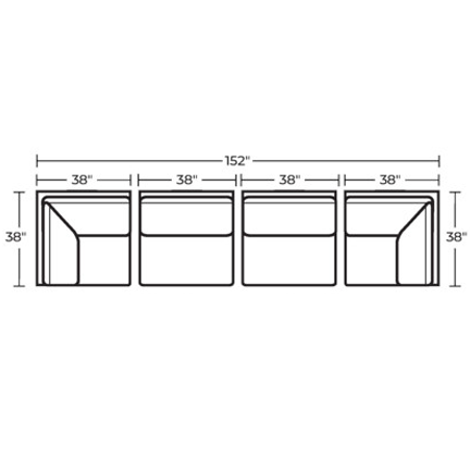 Layout C: Four Piece Sectional (152" wide)