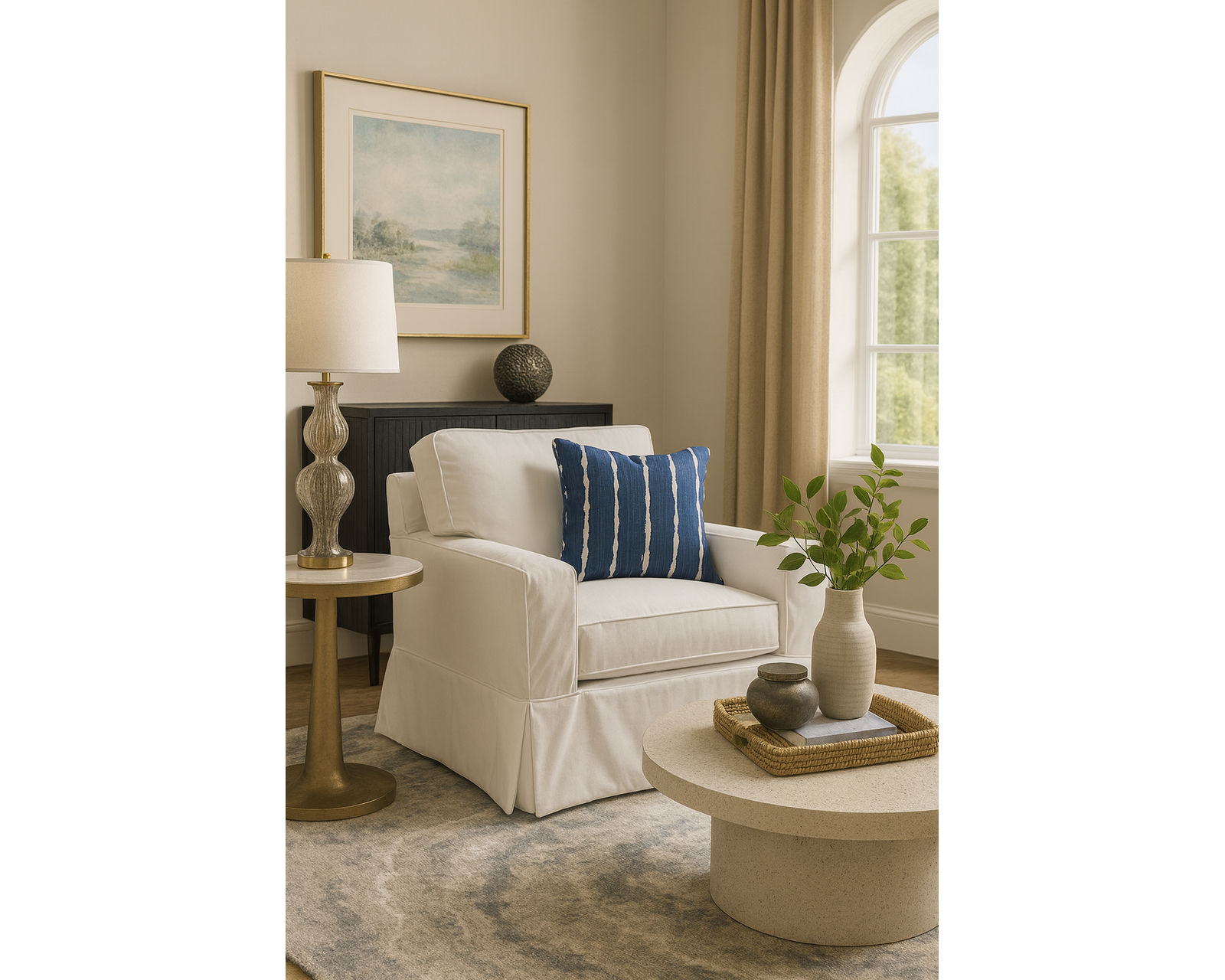 Gramercy Park Slipcover Chair (Swivel Available) +69 fabrics - Gramercy Park Slipcover Lounge Chair
