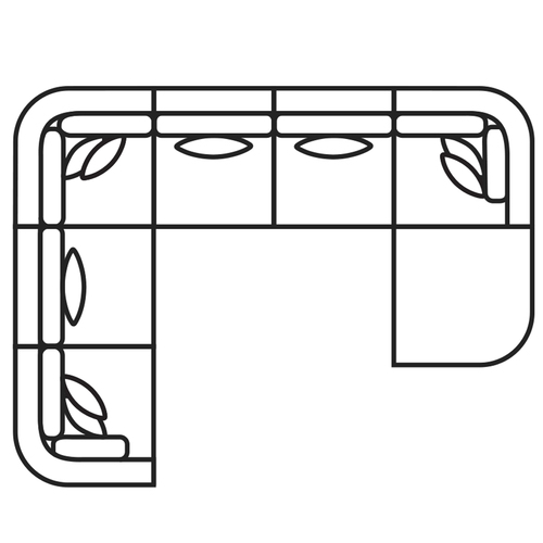 Layout F: Seven Piece Sectional 117" x 150" x 84"