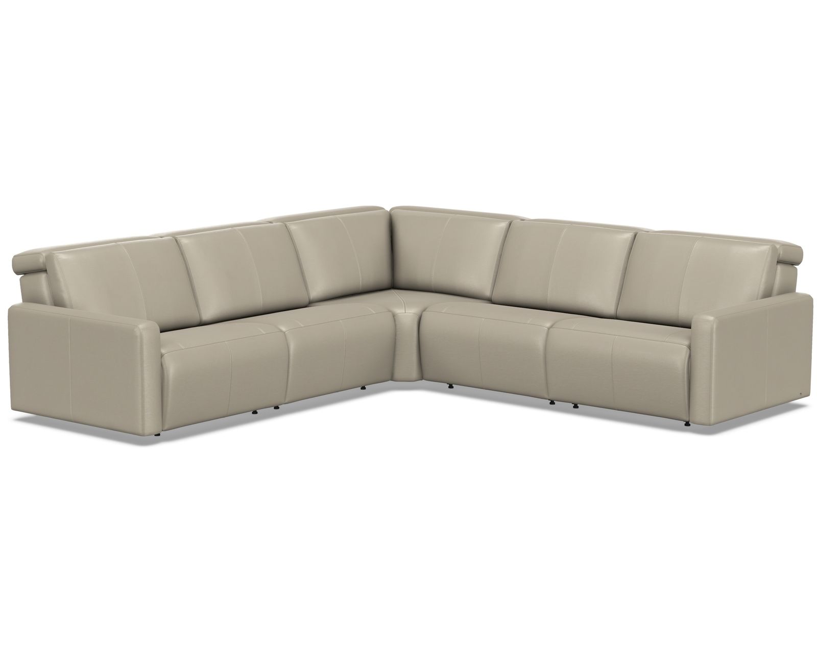 Patty 3002 Power Headrest Power Reclining Sectional (standard and wide width seating) +140 leathers - Layout B: Five Piece Wide Sectional 114" x 114" (2 recliners)