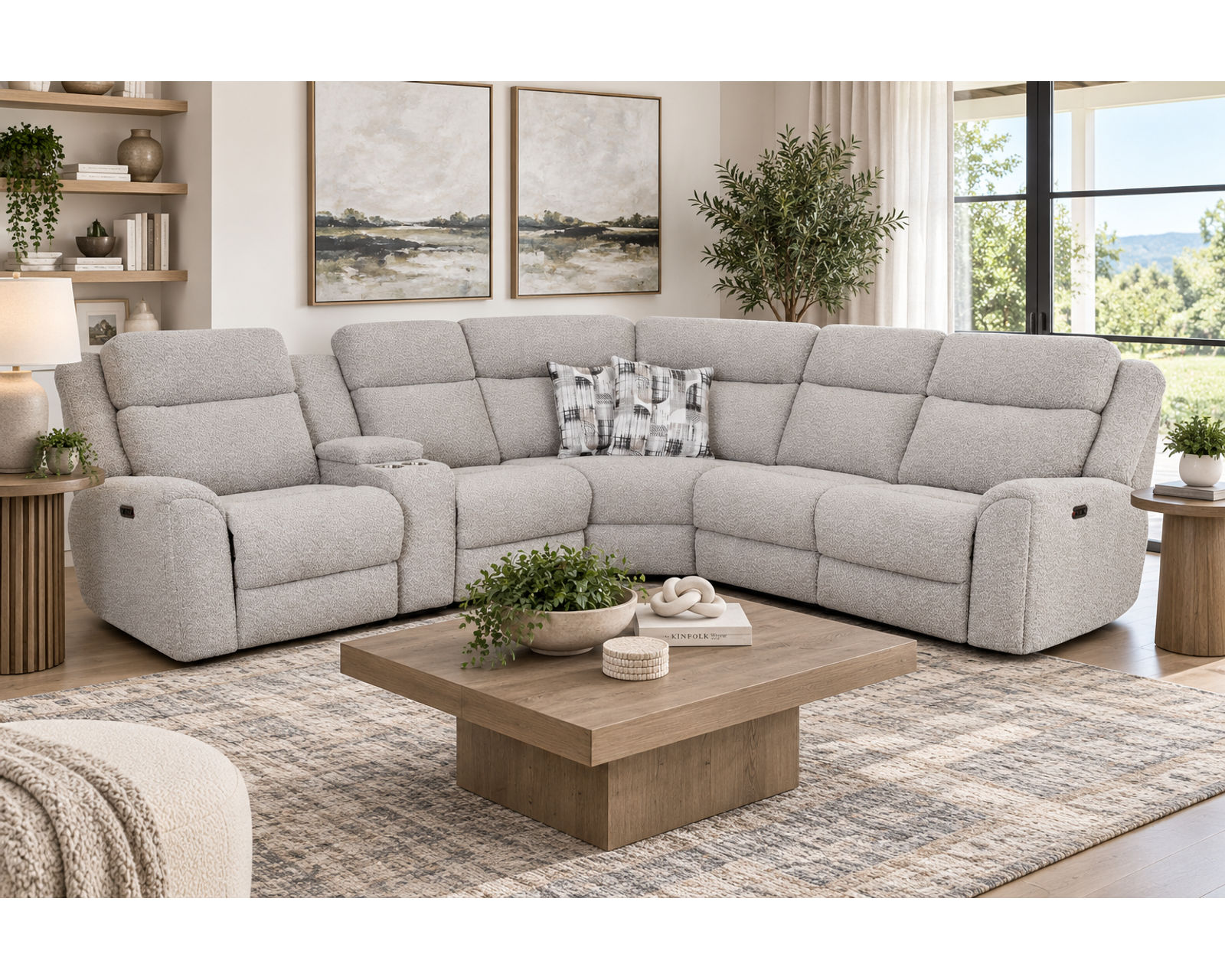 Keegan 694 Three-Piece Reclining Sectional (Three Recliners. Entertainment Built In. Relaxation Taken to the Next Level) Neori Air Massage Available - Power Recline with Power Headrest Available
