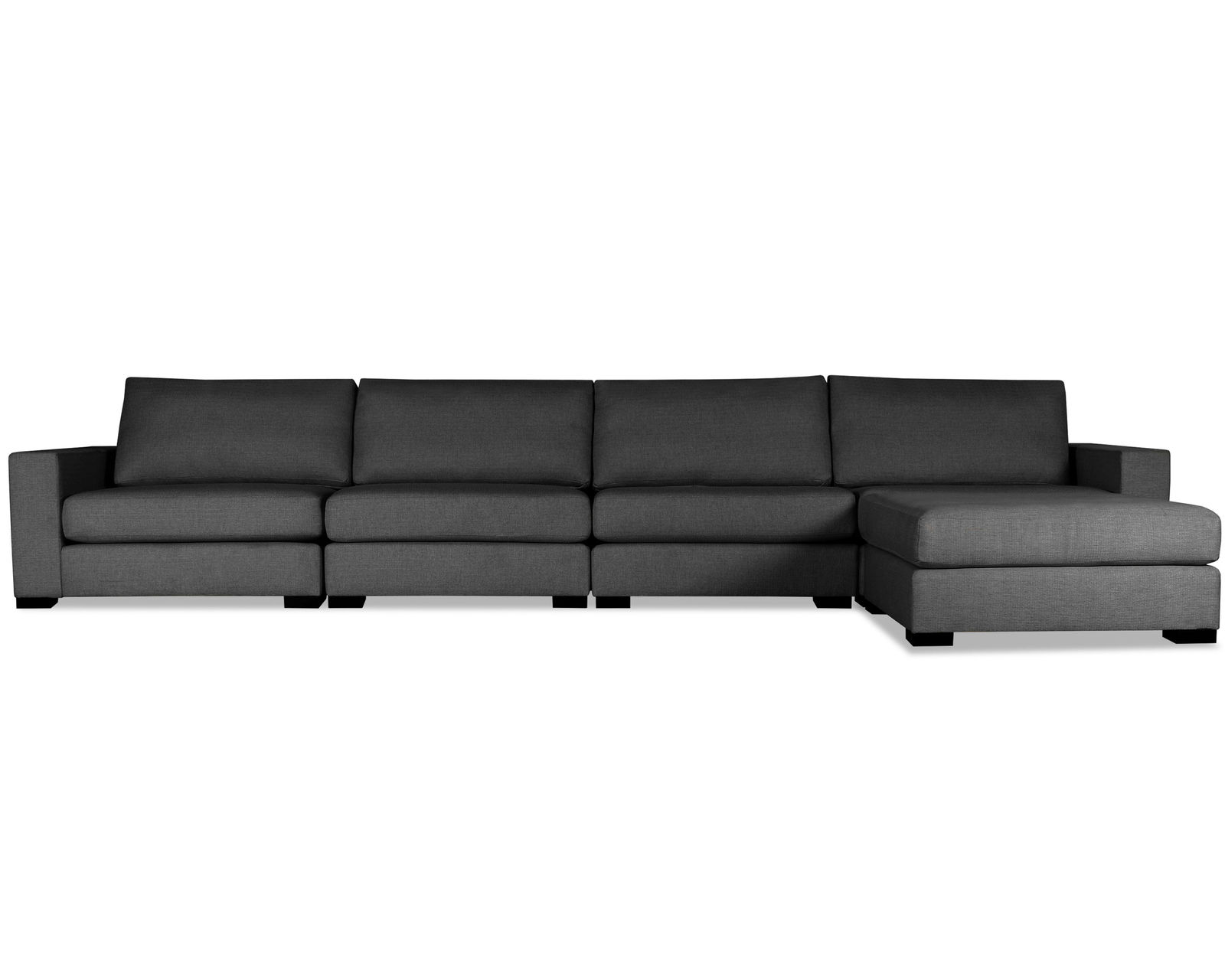 Veranda 5 Pieces Modular Sectional w/ Chaise Left or Right (3 Colors Available) - Veranda 5 Pieces Modular Sectional w/ Chaise Left or Right in Charcoal