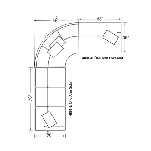 Three Piece Sectional (131" x 108")