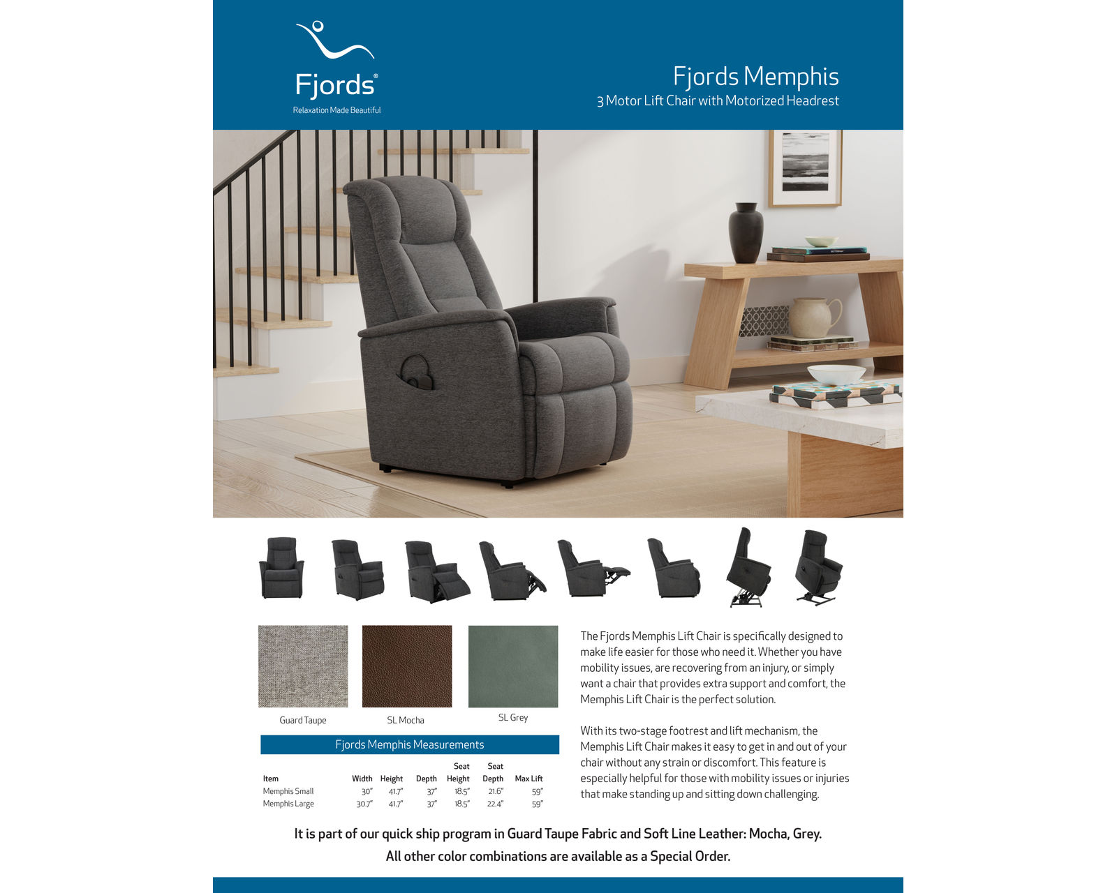 Memphis Power Lift Reclining Chair Mocha (2 sizes) In stock - Fast shipping - Memphis Power Lift Reclining Chair (2 sizes) In stock - Fast shipping