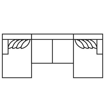 Layout D: Three Piece Sectional 69" x 147" x 69"