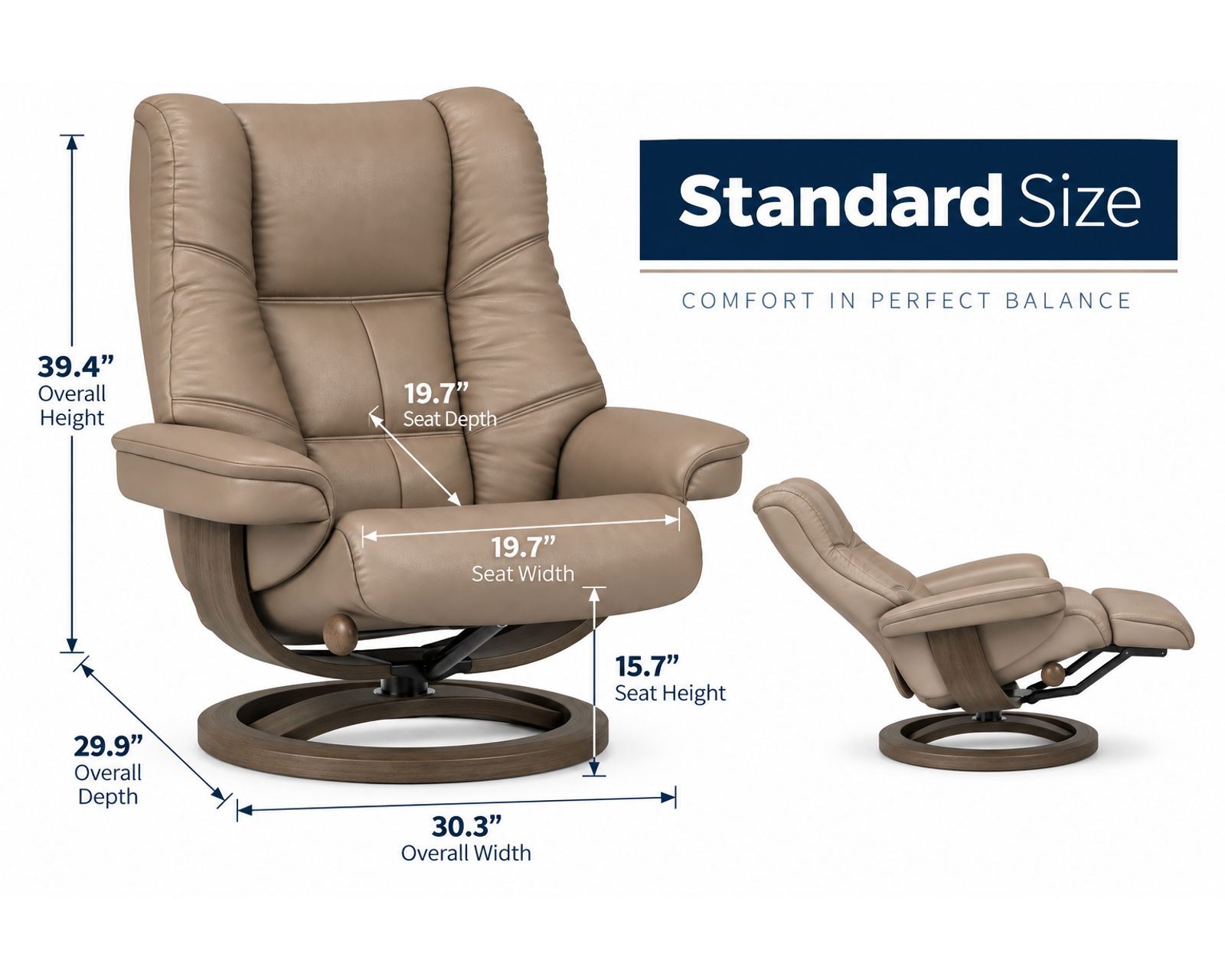 Nordic 63 Reclining Chair & Footstool Ash (IN STOCK) Plush Scandinavian Comfort. Made to Fit You - Where Scandinavian Quality Meets Exceptional Value.