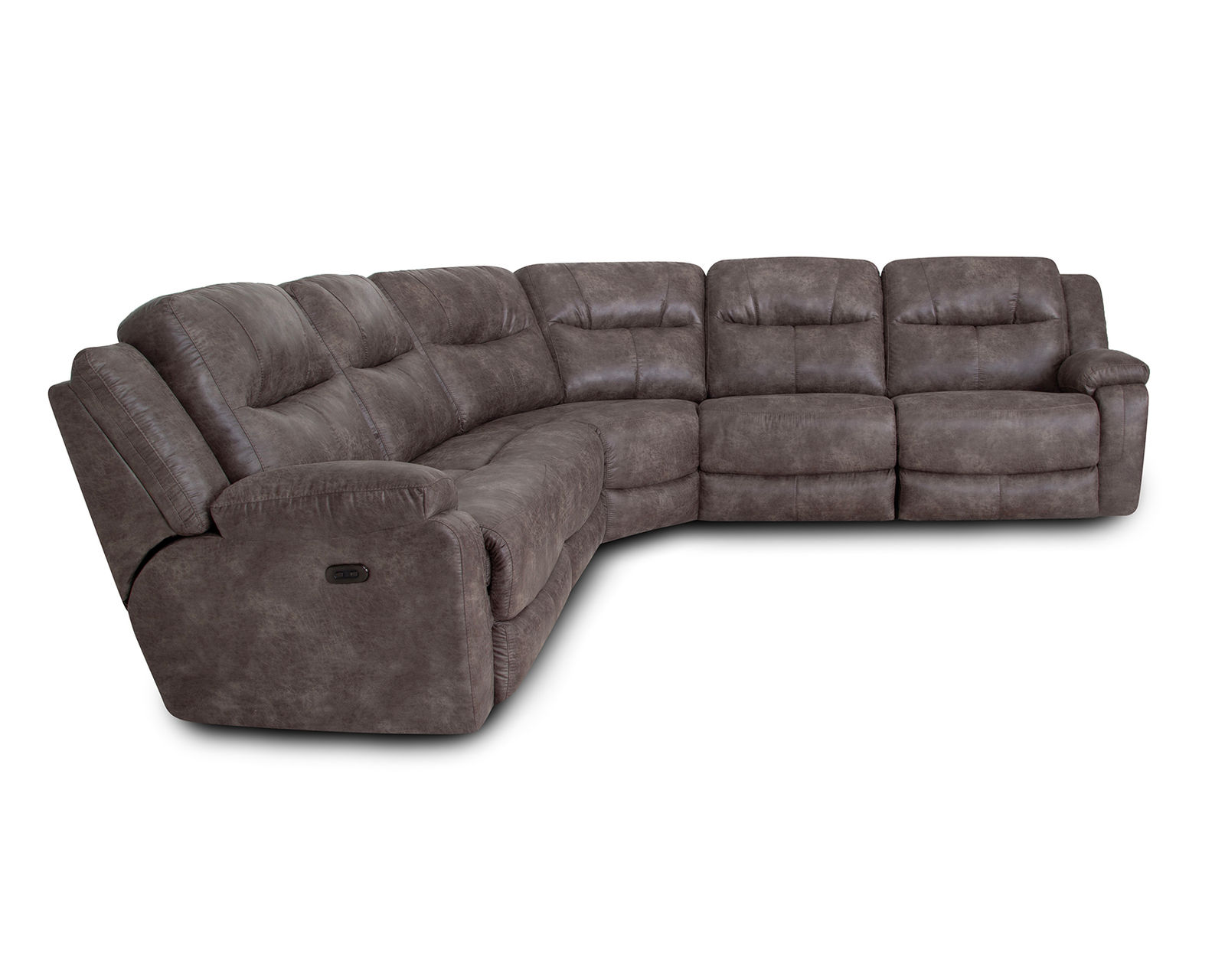 Emerson 689 Modular Power Headrest Power Reclining Sectional (Power Reclining Comfort. Modular Freedom. Designed Around You) - Layout A: Five Piece Sectional 128" x 128" (2 recliners)