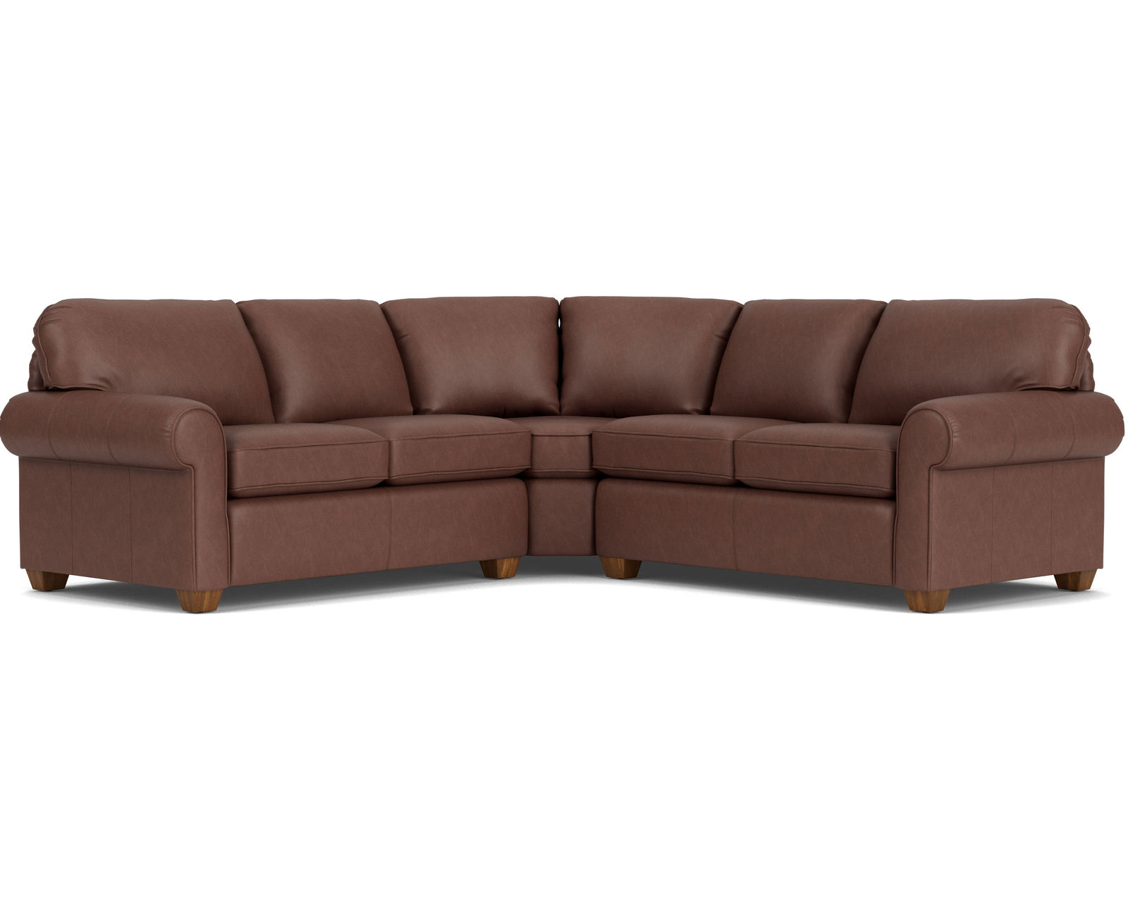 Thornton Leather Stationary Sectional (Leather choices) - Sectional Layout O:  Only the highest quality leathers go on Flexsteel Furniture
