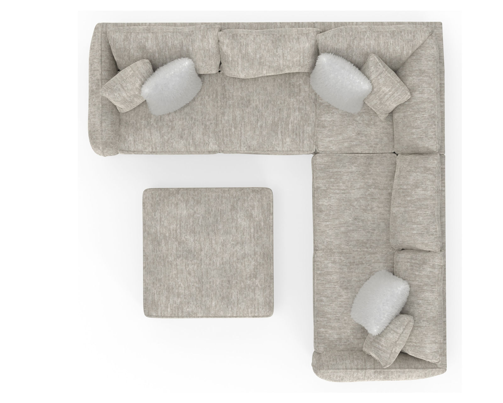 Bucktown 2306 Stationary Sectional (includes pillows) - Layout C: Three Piece Sectional 126" x 126"(Square cocktail ottoman available)