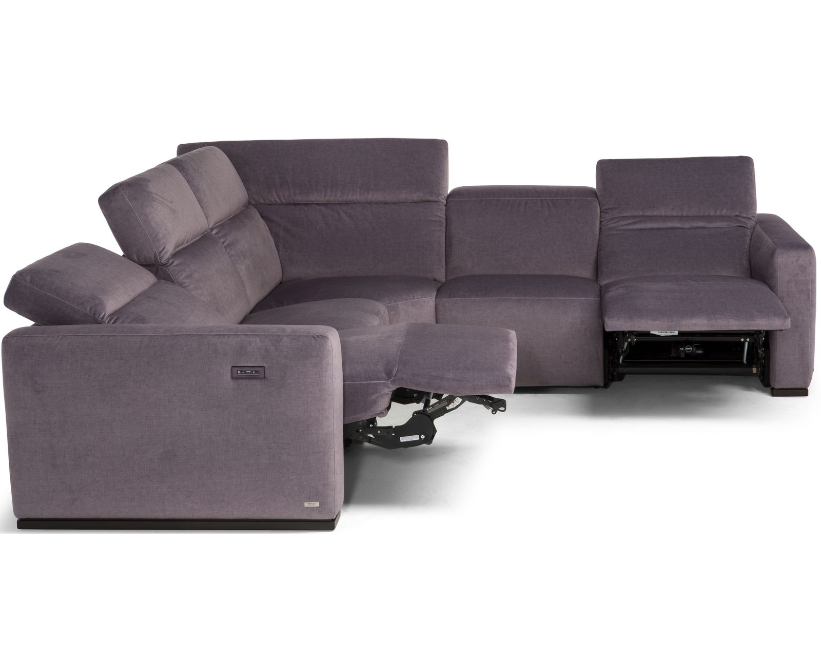 Baltimora C260 Power Headrest Power Reclining Sectional (+40 fabrics) - Layout F: Five Piece Sectional 126" x 126" (2 recliners)