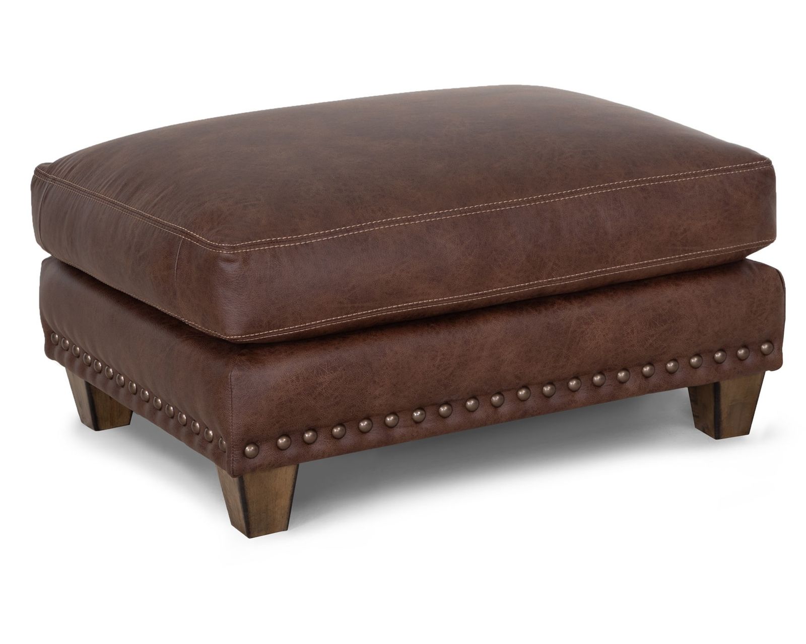 Dayton 93" Leather-Look Fabric Sofa (Rugged Character. Sink-In Comfort. Timeless Style) - Dayton Matching Ottoman for Chair and a Half
