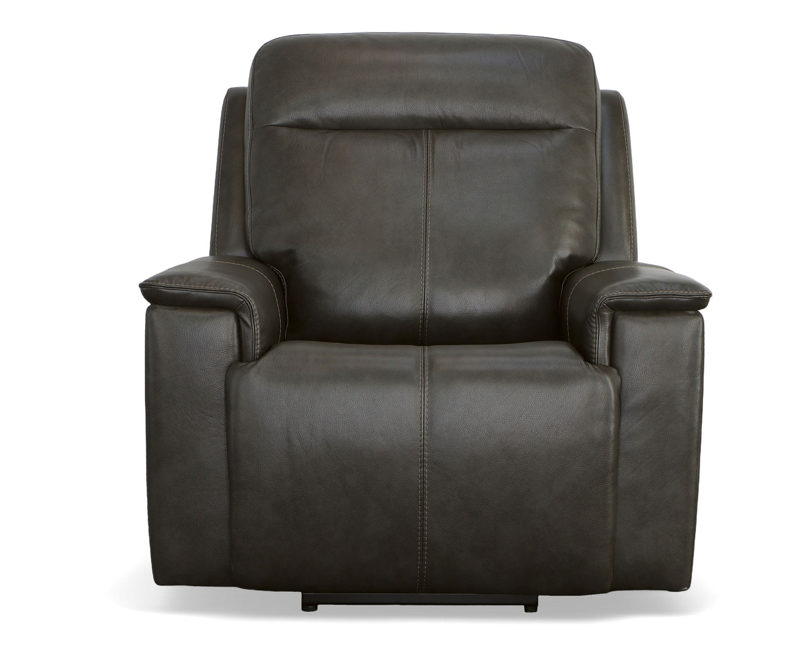 Odell Power Reclining Loveseat with Console, Power Headrests & Lumbar(Dark gray leather) in stock - Odell Power Recliner with Power Headrest & Lumbar