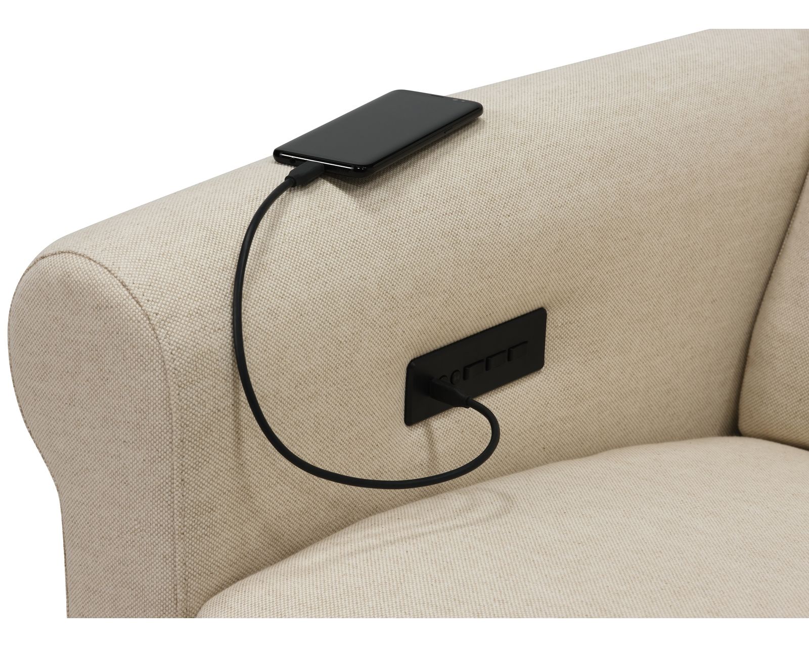 Essex 40112 Triple Power Reclining Sofa (81") +100 leathers - USB charging with independent controls for the power headrest, power lumbar and power recline