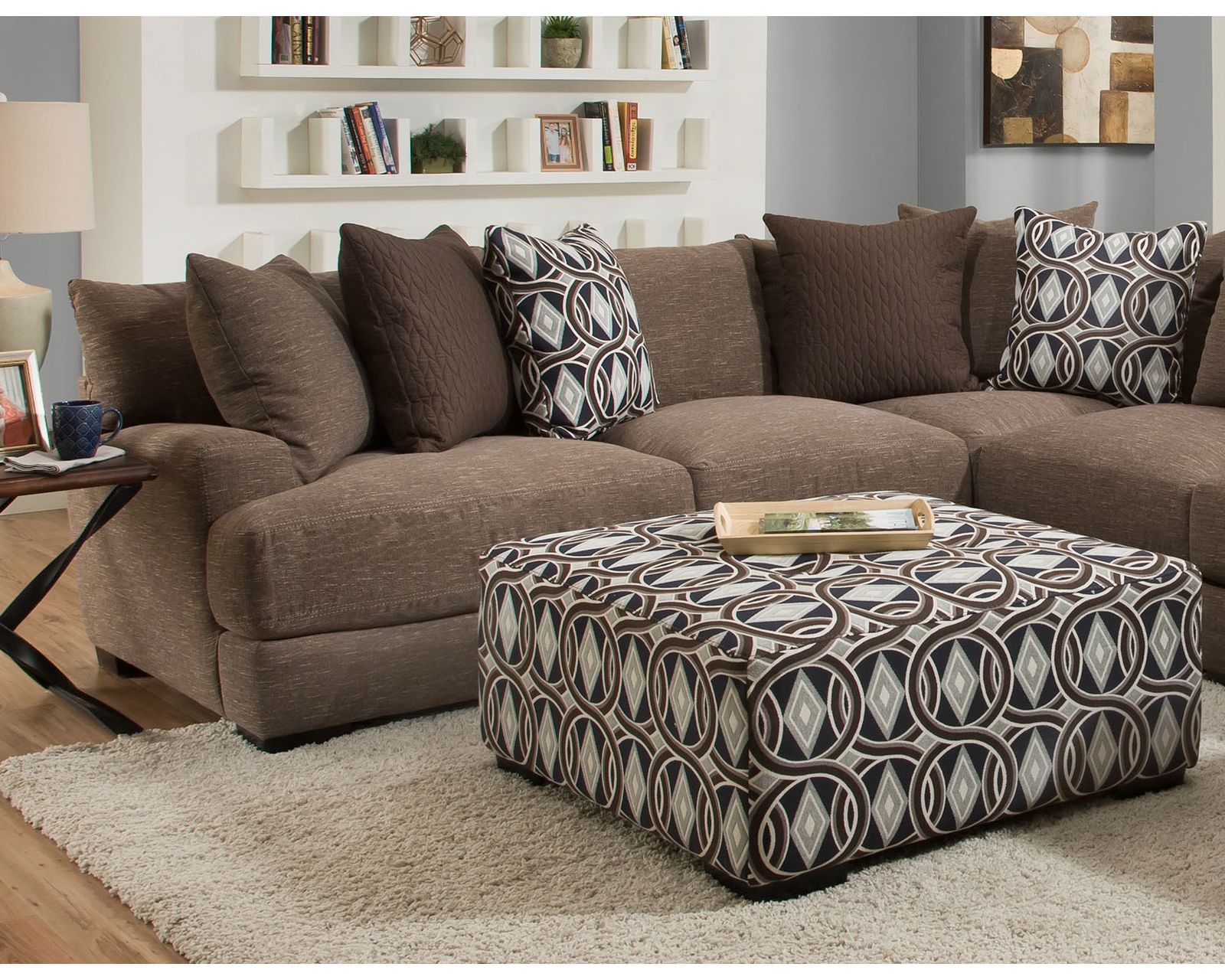 Cadet 808 Chaise Stationary Sectional (Pillows Included)