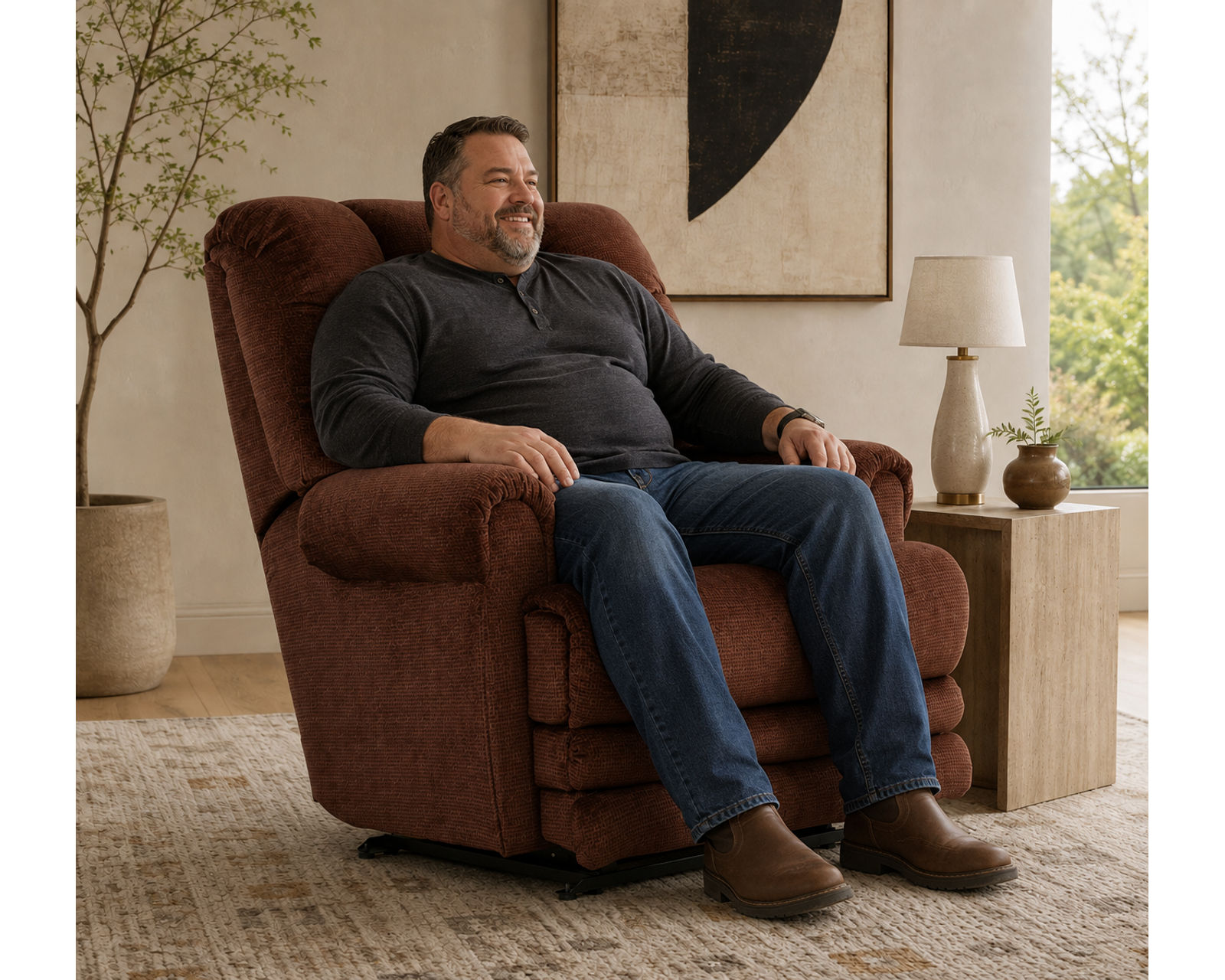 Malone Big Man's Lay Flat Power Recliner Big & Tall Strength. Lay-Flat Comfort (3 colors) - The Comfort You Deserve. The Quality You Expect.
