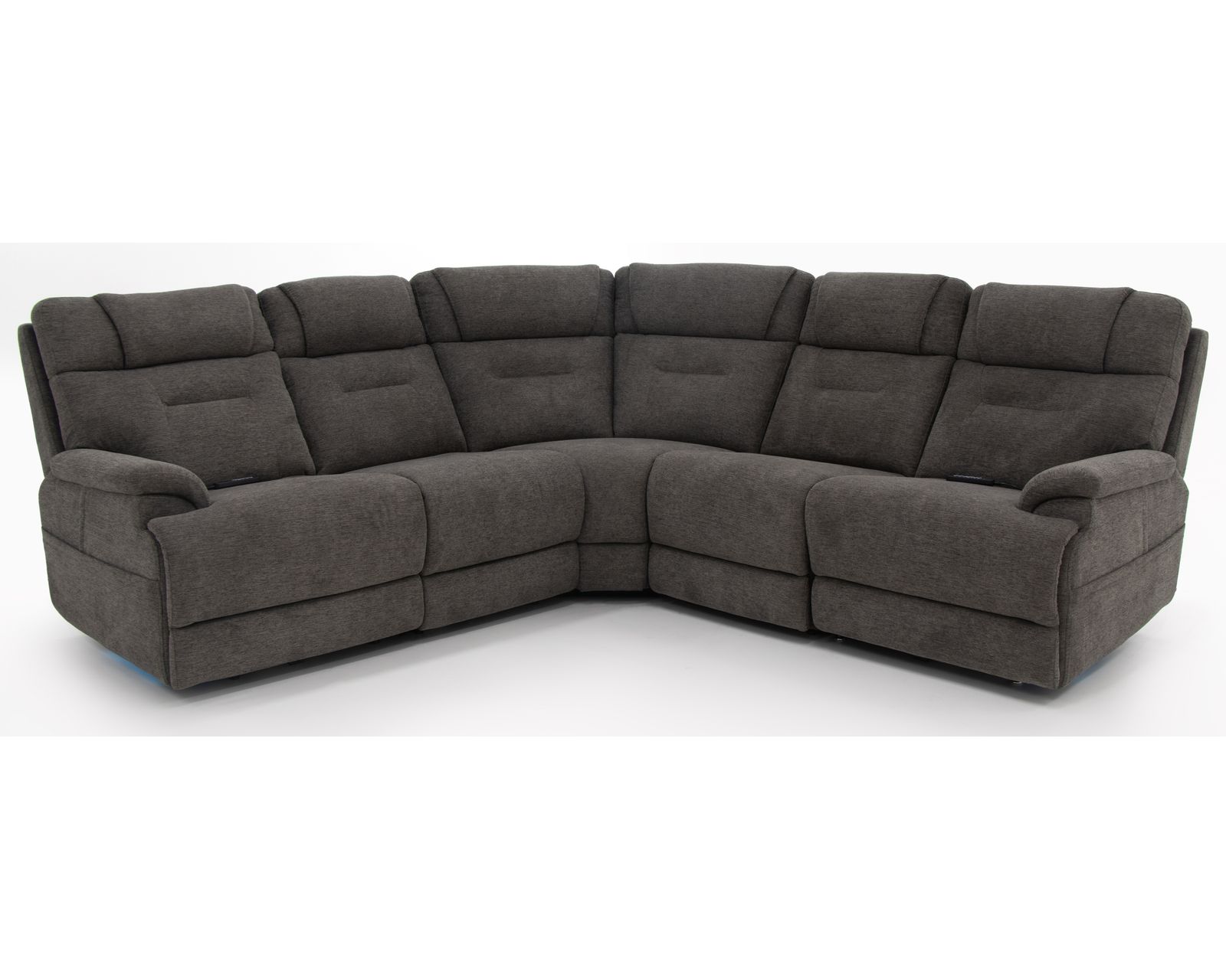 Zofa Zecliner Power Sleep Modular Sectional with Power Headrest, Lumbar, Heat, & Massage - Layout E: Five Piece Reclining Sectional 105" x 105" (2 recliners)