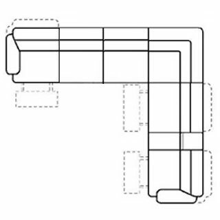 Layout F: Seven Piece Reclining Sectional (3 Recliners) 121" x 110"